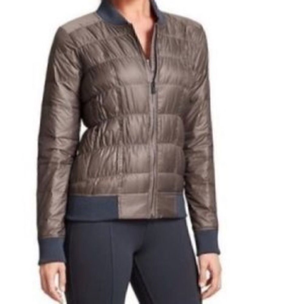 Athleta Dobby Goose Down Jacket Brown Size XS